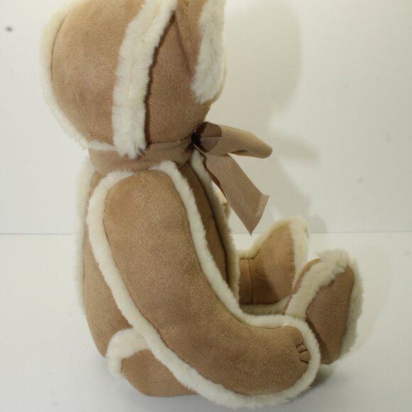 Bath & Body Works Plush HI I'M GINGERBREAD Teddy Bear 9" Two Tone Sherpa Suede - Picture 6 of 10